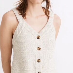 Madewell Rainbow Marled Wakefield Button-Front Sweater Tank - XL